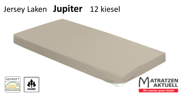 Bettlaken Jupiter - Soft Jersey - 100%Baumwolle - 12 kiesel