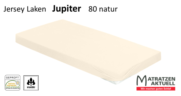 Bettlaken Jupiter - Soft Jersey - 100% Baumwolle - 80 natur